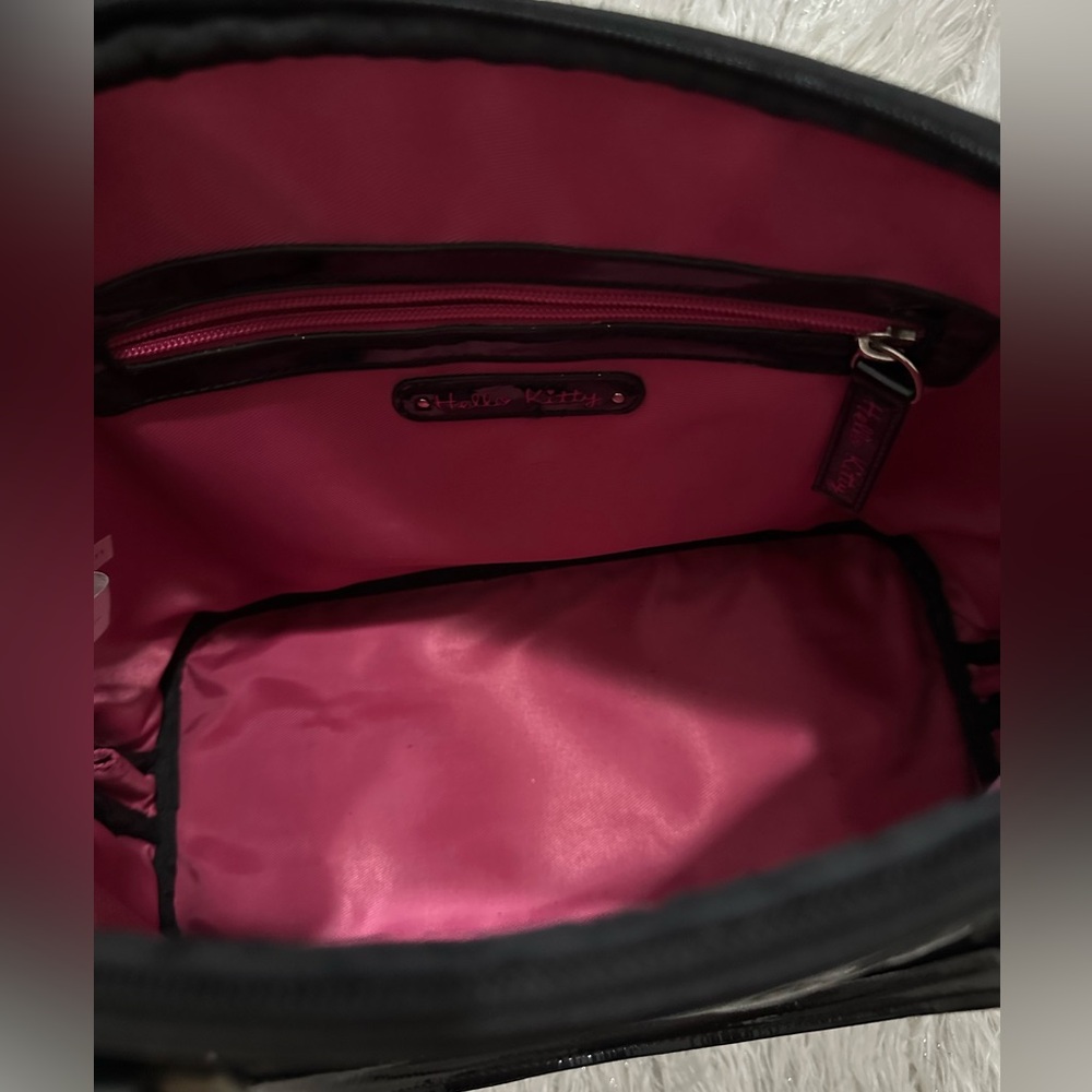 Hello Kitty Glossy Black Patent Embossed Satchel - Picture 5 of 8